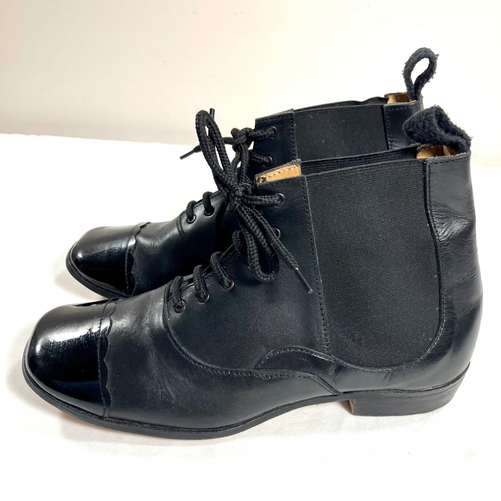 NJ Sekela Congress Gaiter Patent Toe Cap Victorian Shoe Reproduction Men 9 B